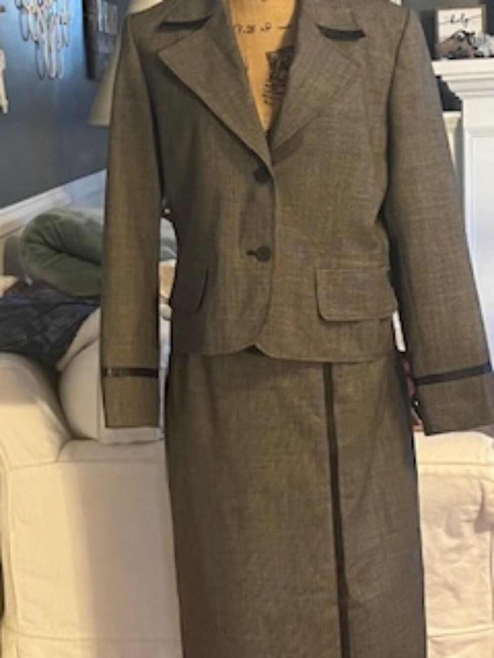 100% Wool Business Blazer/Skirt Set